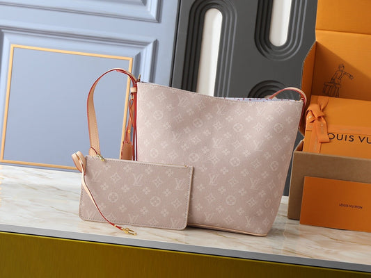 All In GM Monogram Plum Handbag & Pouch