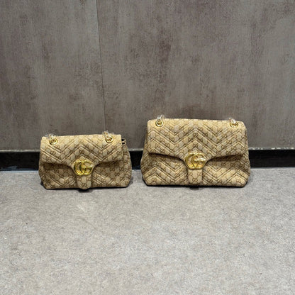 Luxury Quilted Monogram Chain Shoulder Bag