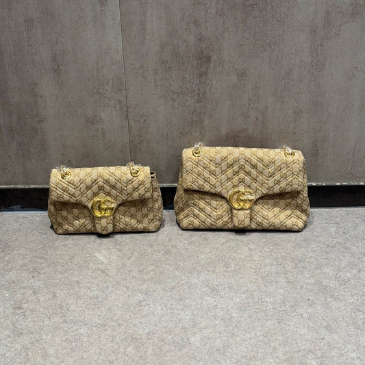 Luxury Quilted Monogram Chain Shoulder Bag