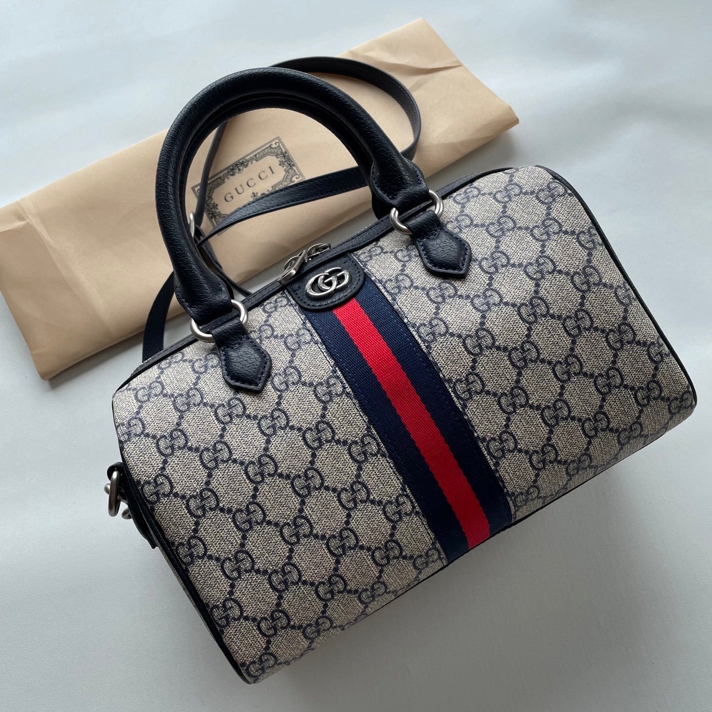 GG Supreme Boston Handbag