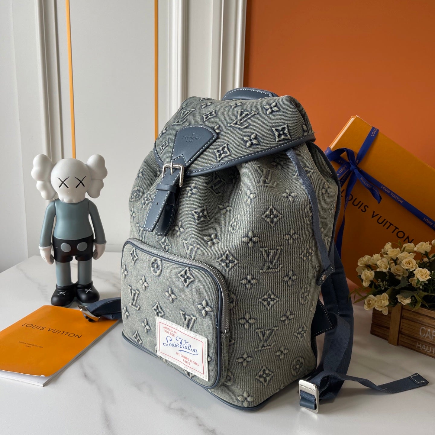Monogram Denim Backpack Bag