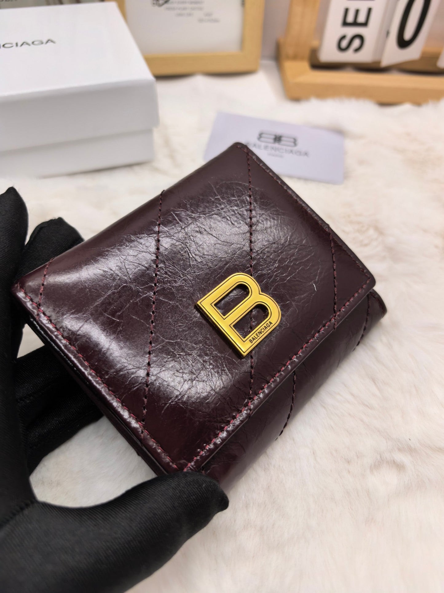 Glossy Short Fold Wallet