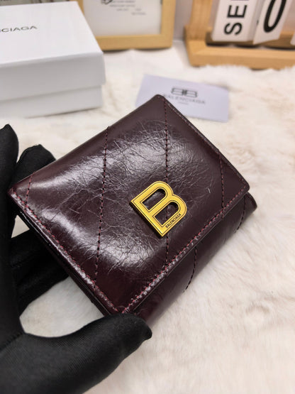 Glossy Short Fold Wallet