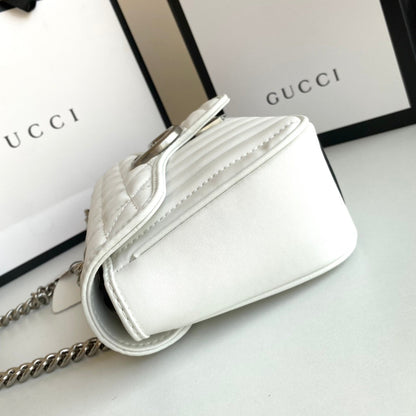 GG Marmont Flap Crossbody White Bag