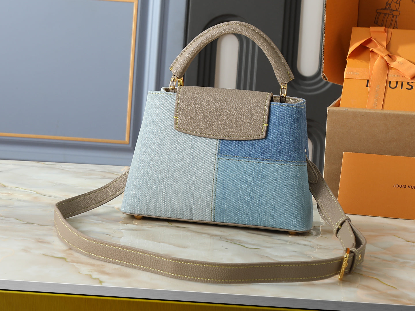 Denim Capucines Handbag