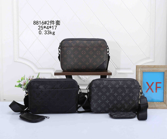Monogram Crossbody Messenger Bag Set
