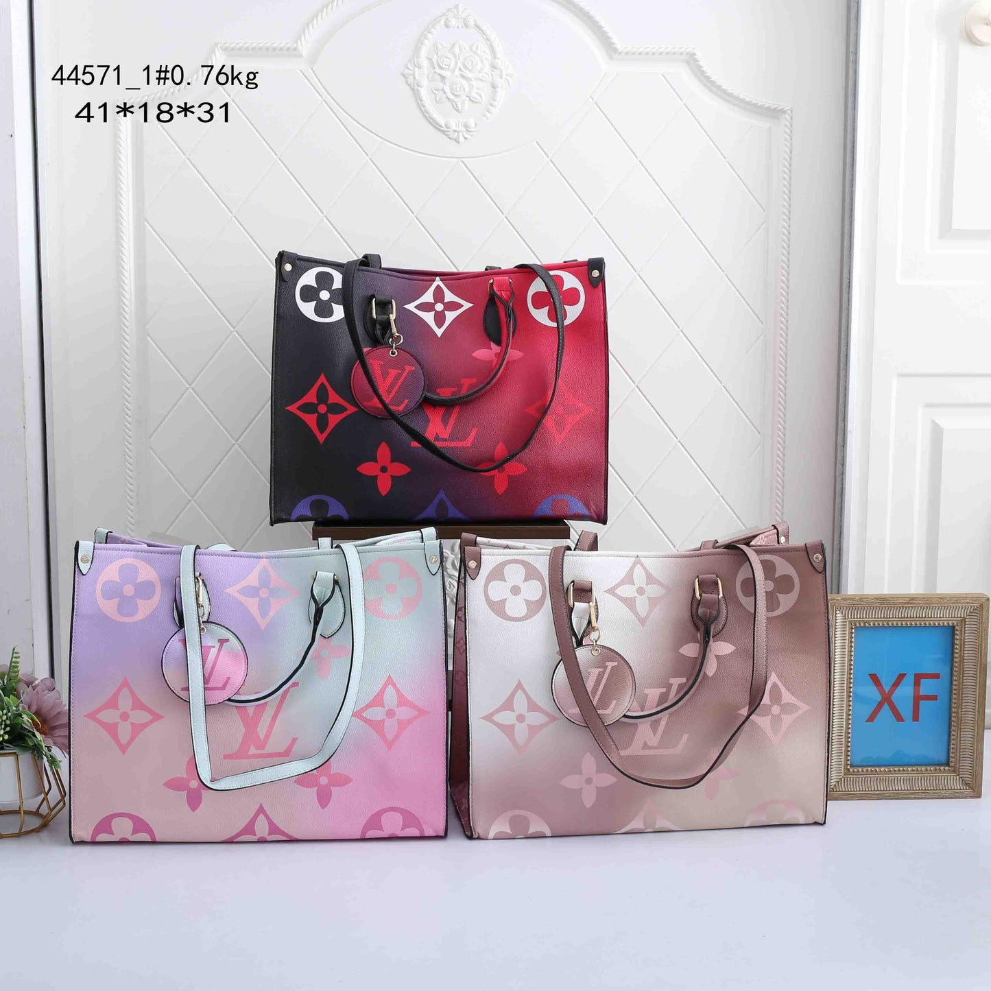 Oversized Monogram Tote Bag