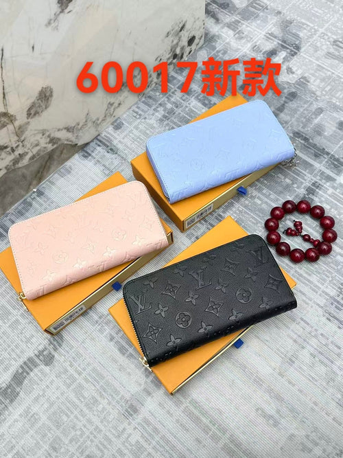 Embossed Zip-Around Long Wallet