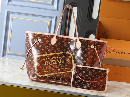 Vinyl Monogram Dubai NeverFull Tote Bag