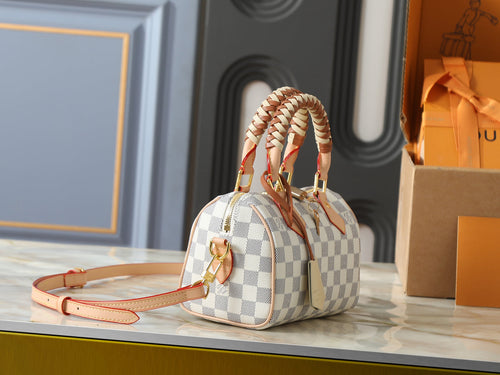 Braided Handle Boston Bag