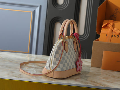 Alma BB Damier Azur White Handbag