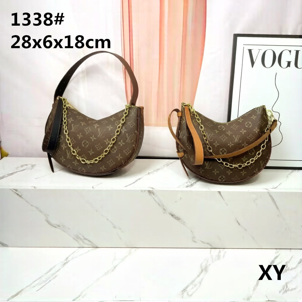Premium Crescent Shoulder Bag with Chain Strap
