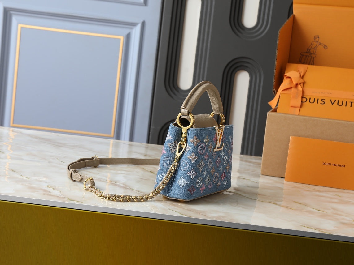 Denim Capucines Handbag