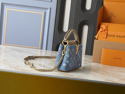 Denim Capucines Handbag