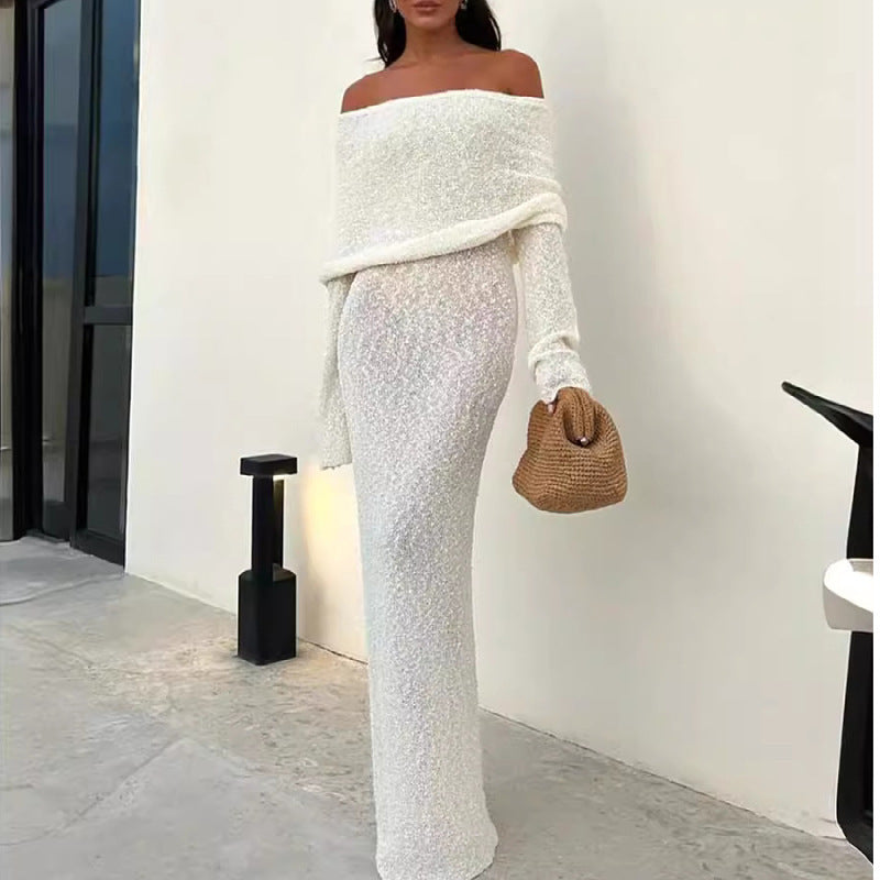 Moonlit Muse Off-Shoulder Beach Dress