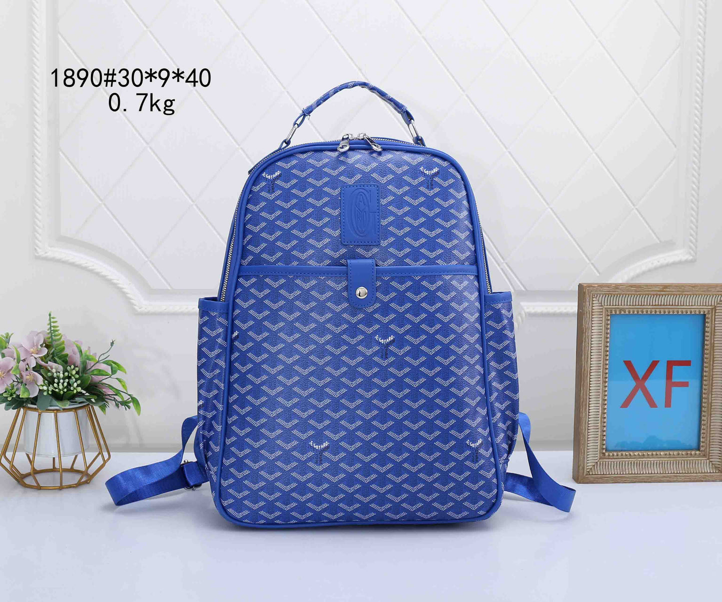 Geometric Monogram Travel Backpack