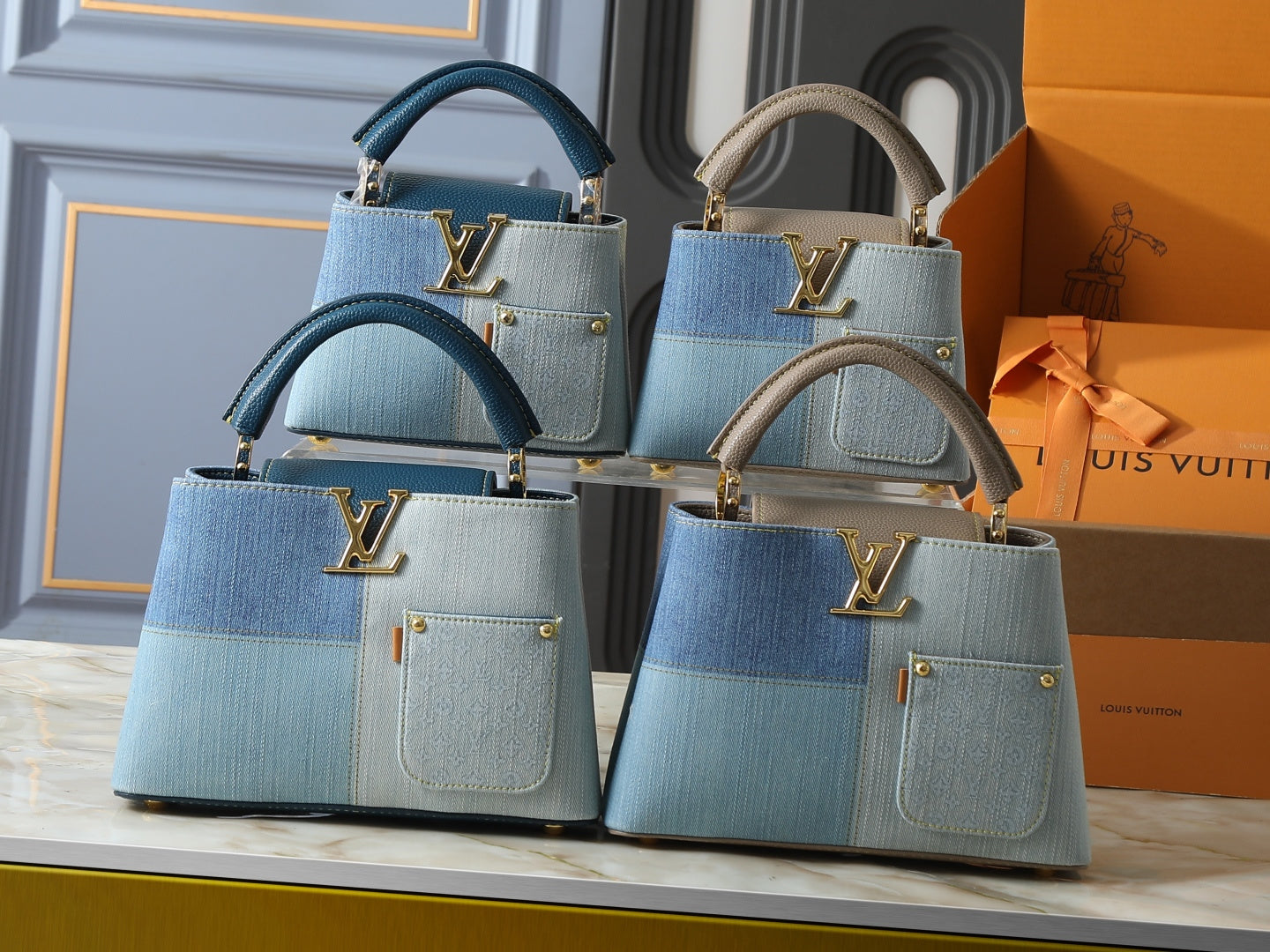 Denim Capucines Handbag
