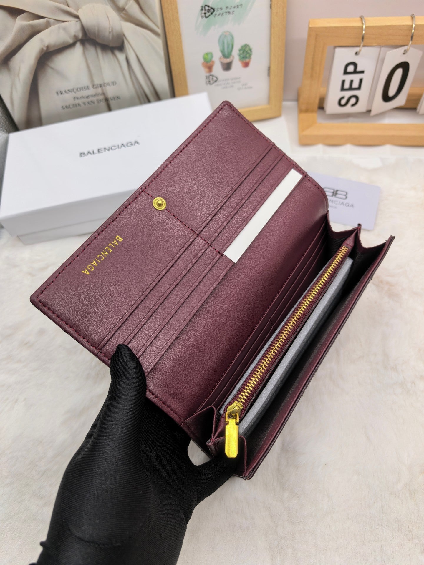 Glossy Long Fold Wallet