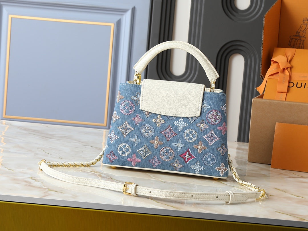 Denim Capucines Handbag