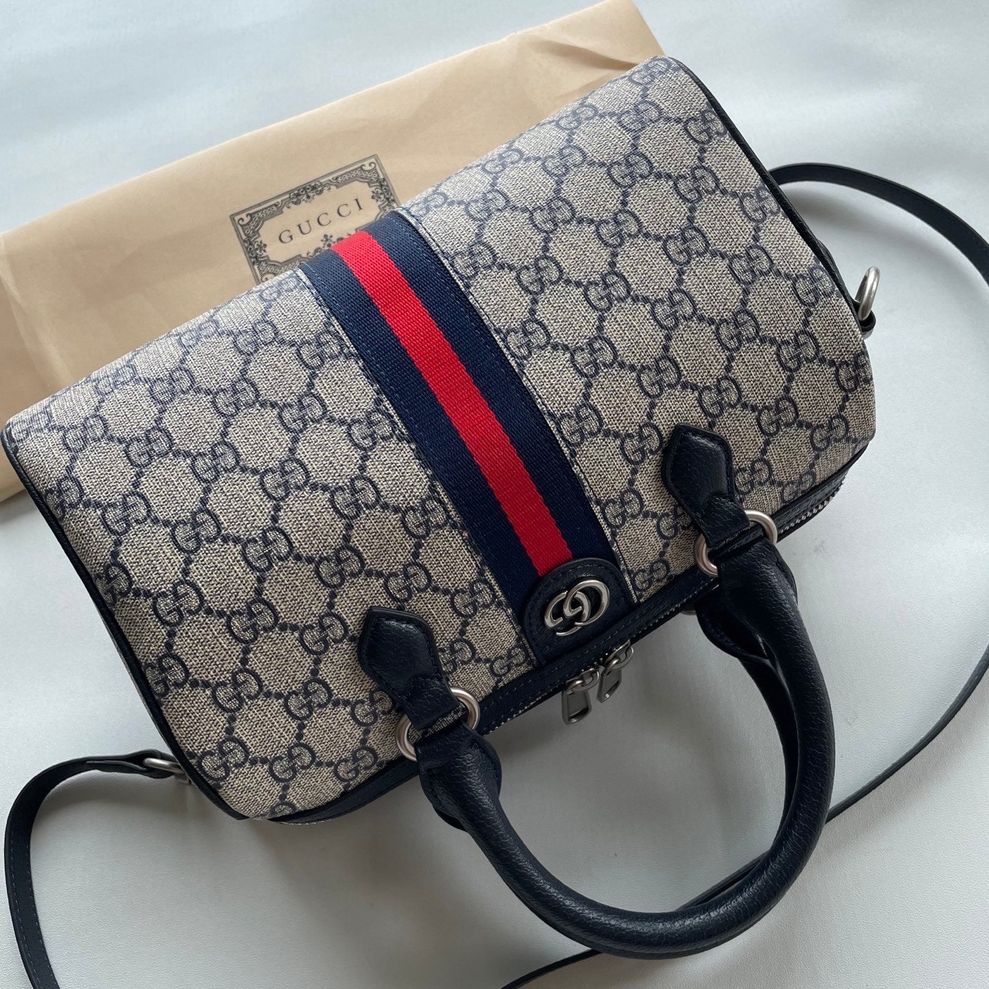 GG Supreme Boston Handbag