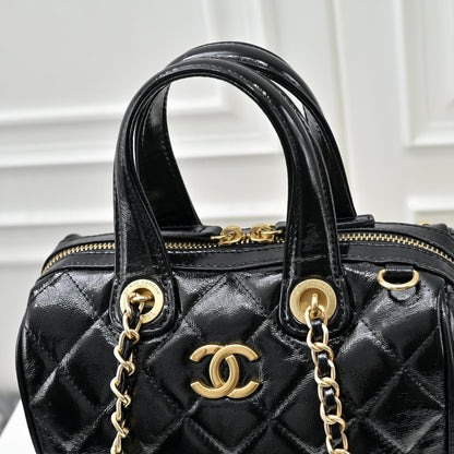 Small Bowling Bag In Black & Gold