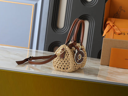 Raffia Nano Natural Tan Handbag