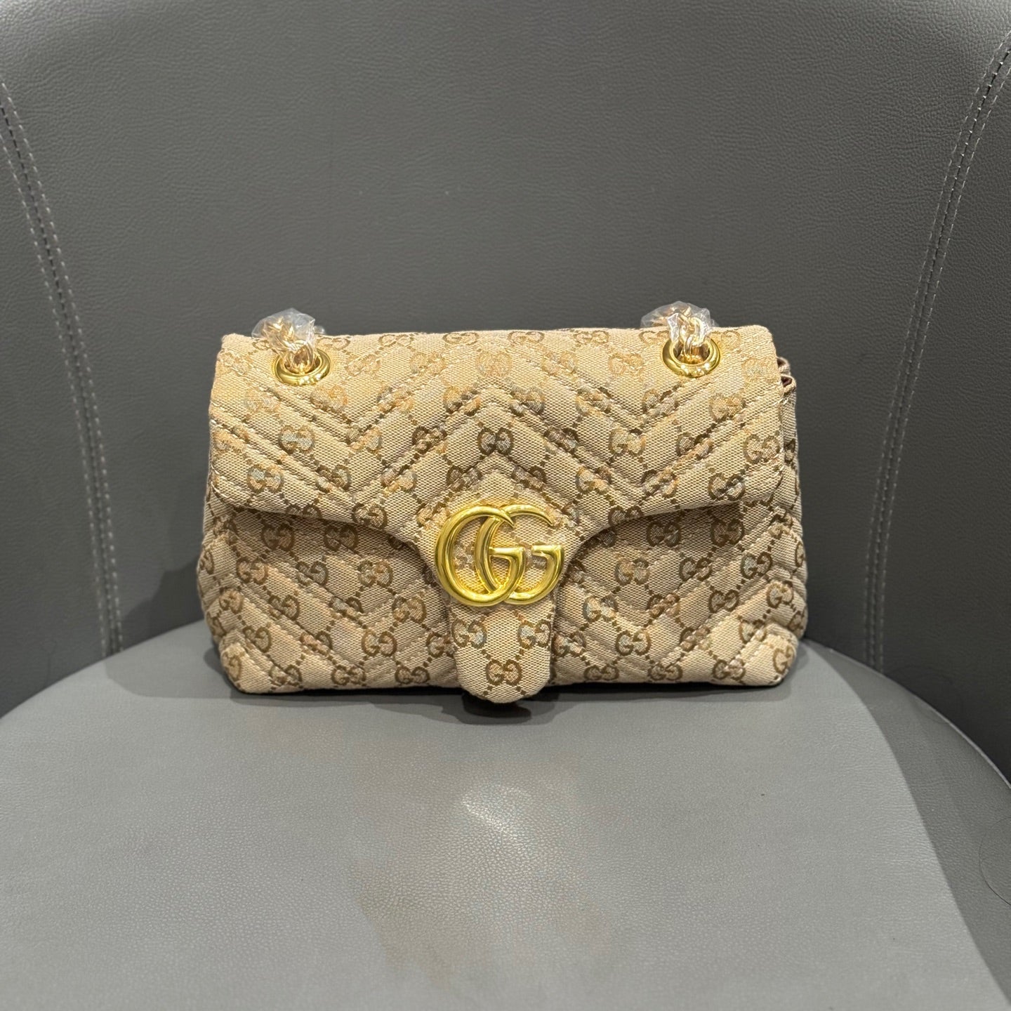 Luxury Quilted Monogram Chain Shoulder Bag