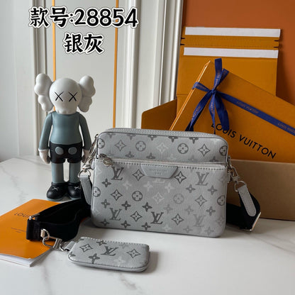 Monogram Crossbody Messenger Bag Set