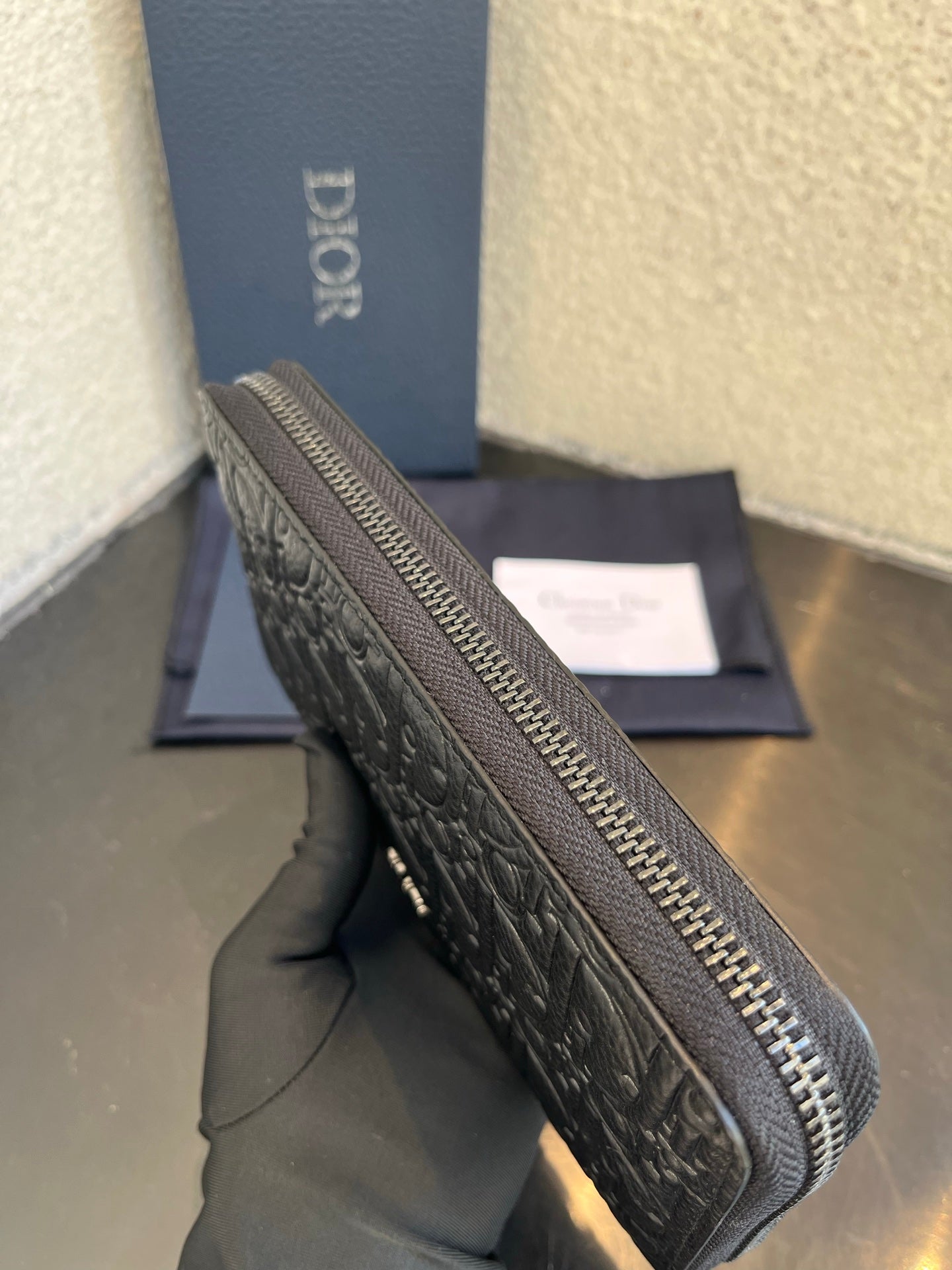 Embossed Zip-Around Long Wallet