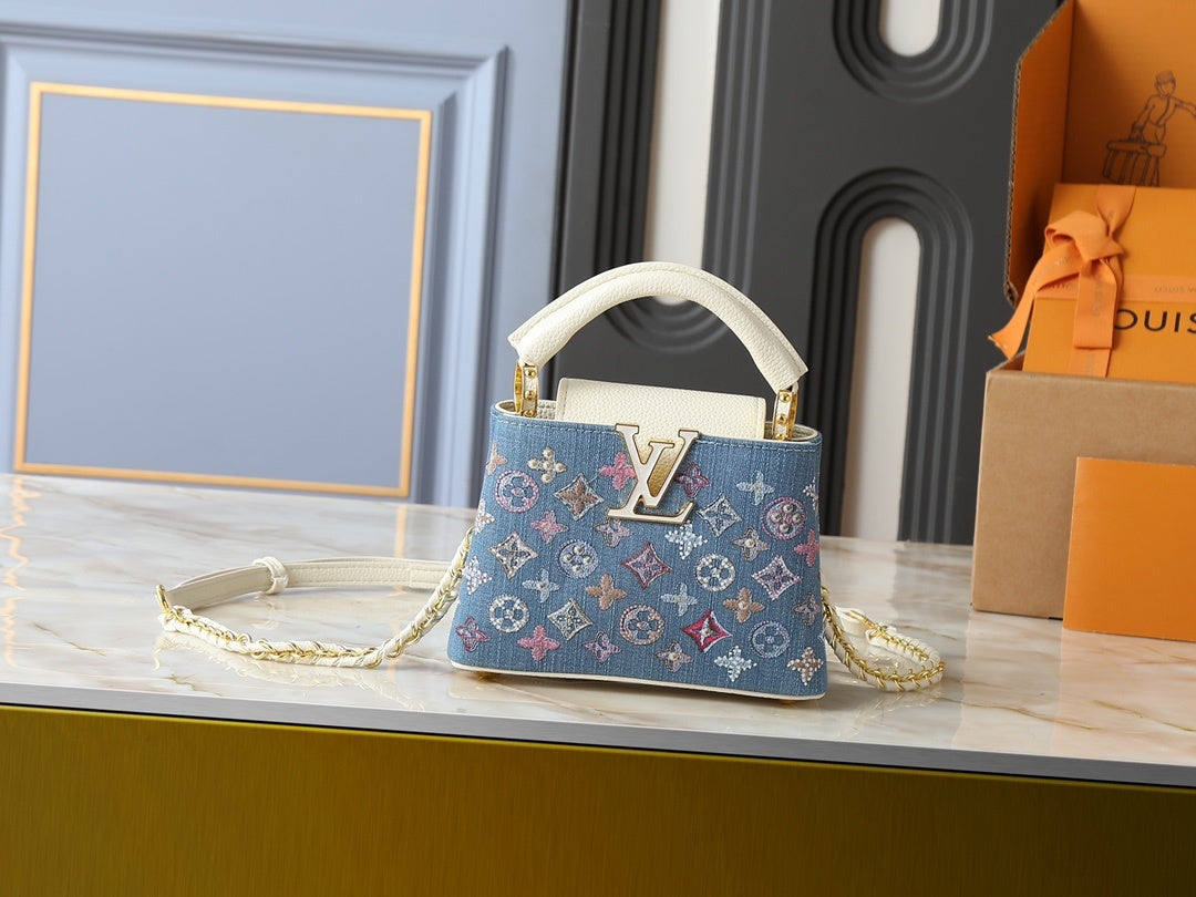 Denim Capucines Handbag