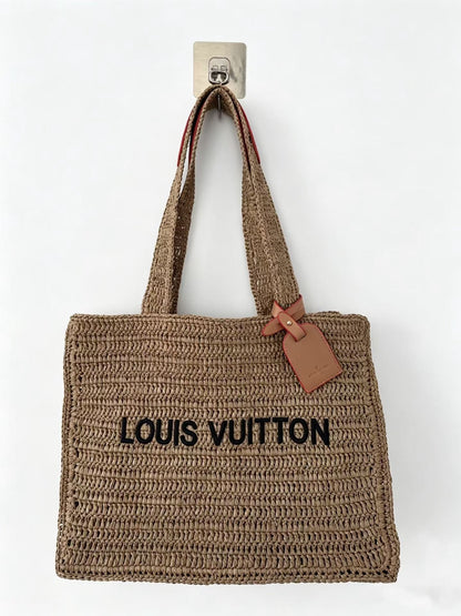 Woven Straw Tote Bag
