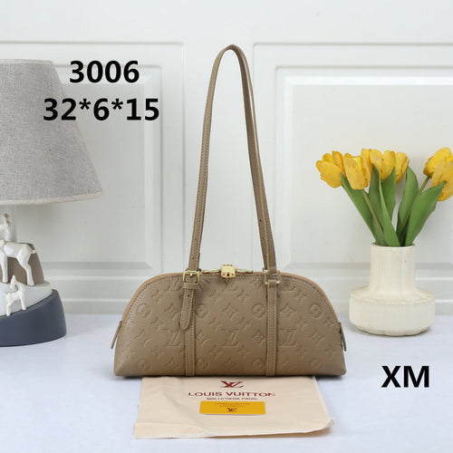 Elegant Dome Shoulder Bag – Monogram Embossed