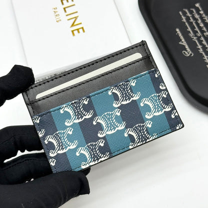 Medium Striped Triomphe Card Holder