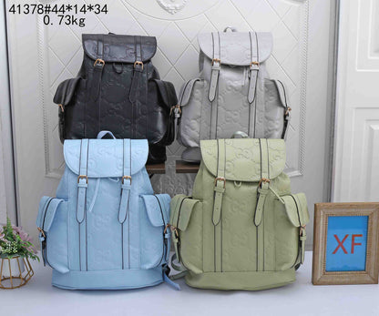 Embossed Multi-Pocket Backpack