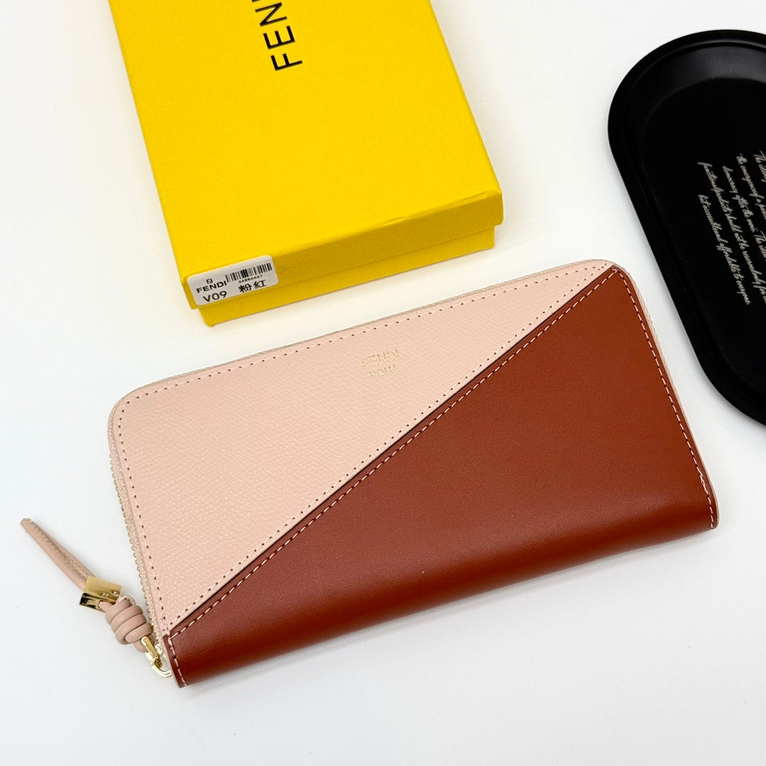 Diamonds Zipper Around Large Wallet
