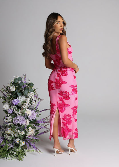 Enchanted Garden Floral Maxi Dress - Pink