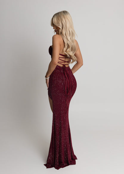 In The Spotlight Maxi Dress - Burgundy