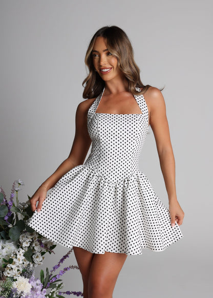 Lift You Up A-Line Mini Dress - Polka Dot