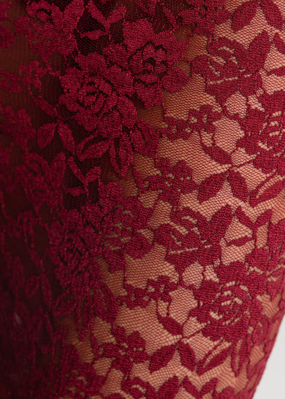 Opulent Dreams Lace Two Piece - Burgundy