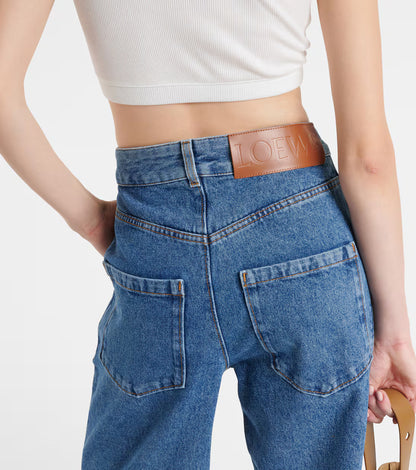 Anagram high-rise wide-leg jeans