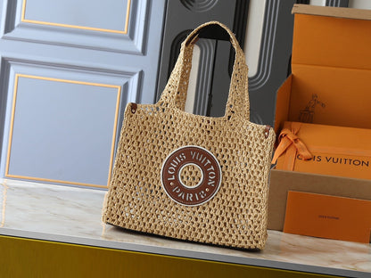 OnTheGo Raffia Tote Bag