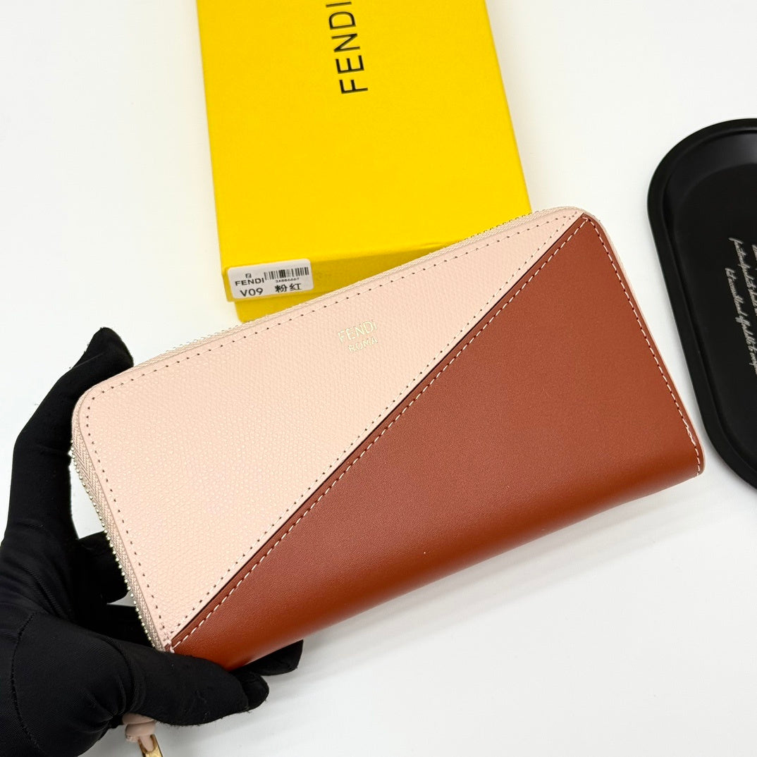 Diamonds Zipper Around Large Wallet