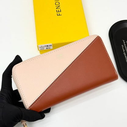 Diamonds Zipper Around Large Wallet