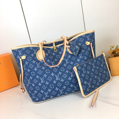 Neverfull MM Monogram Denim Bag & Pouch