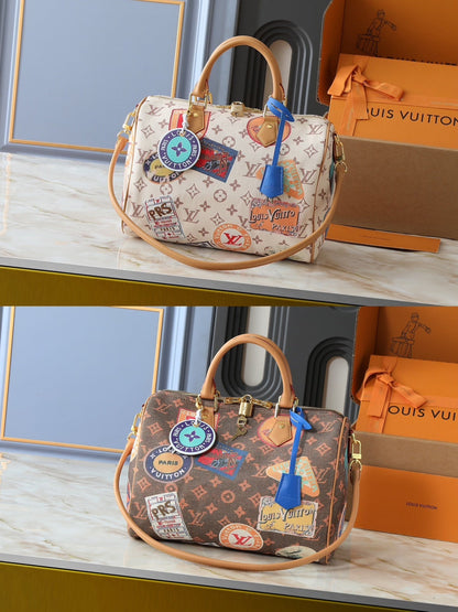 Premium Travel Monogram Boston Bag