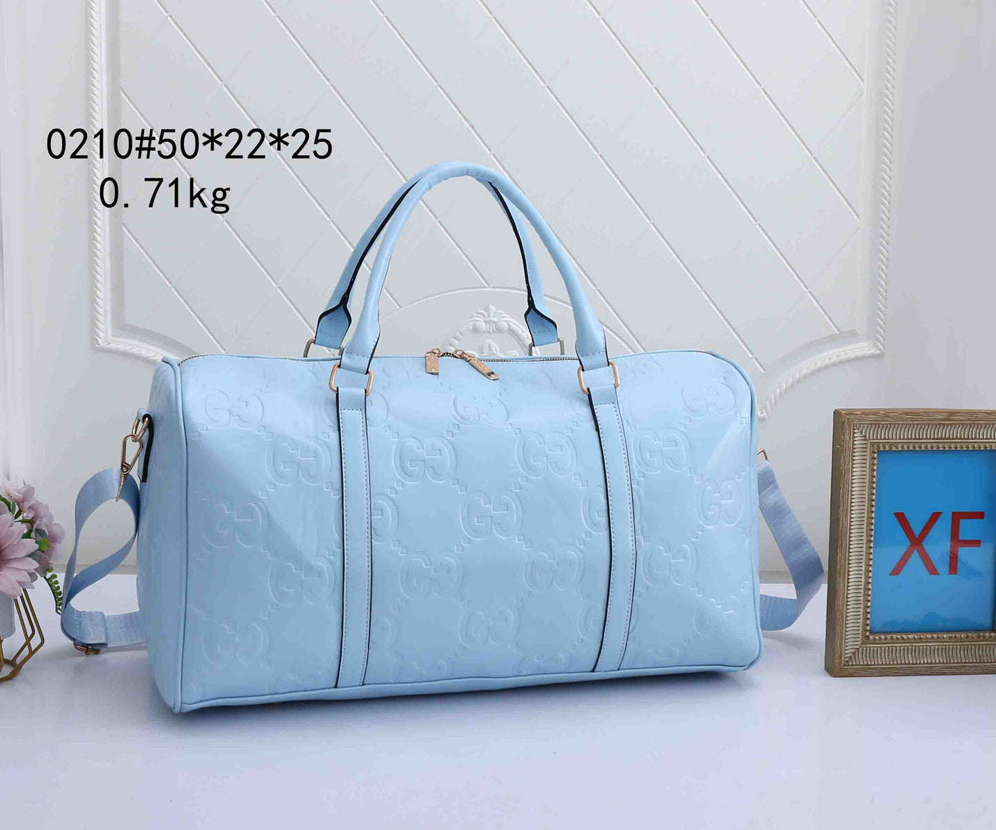 Embossed Weekender Duffle Bag