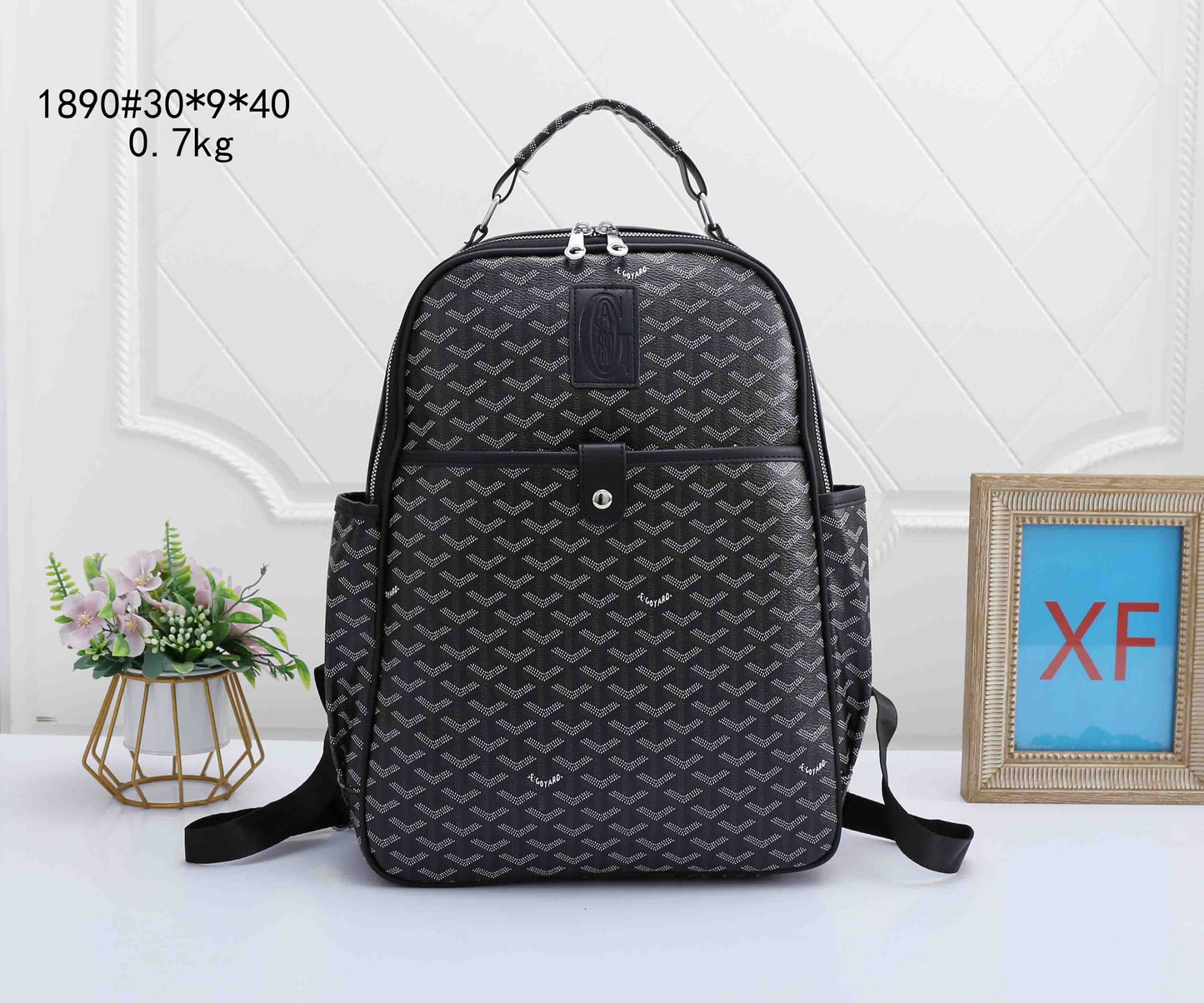 Geometric Monogram Travel Backpack