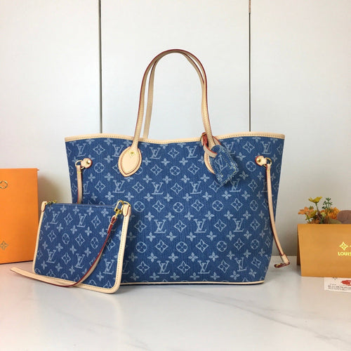 Neverfull MM Monogram Denim Bag & Pouch