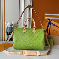Lime Green Monogram with Nude Handles