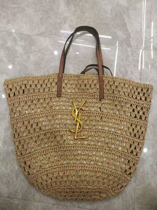 Raffia Crochet Tote Bag